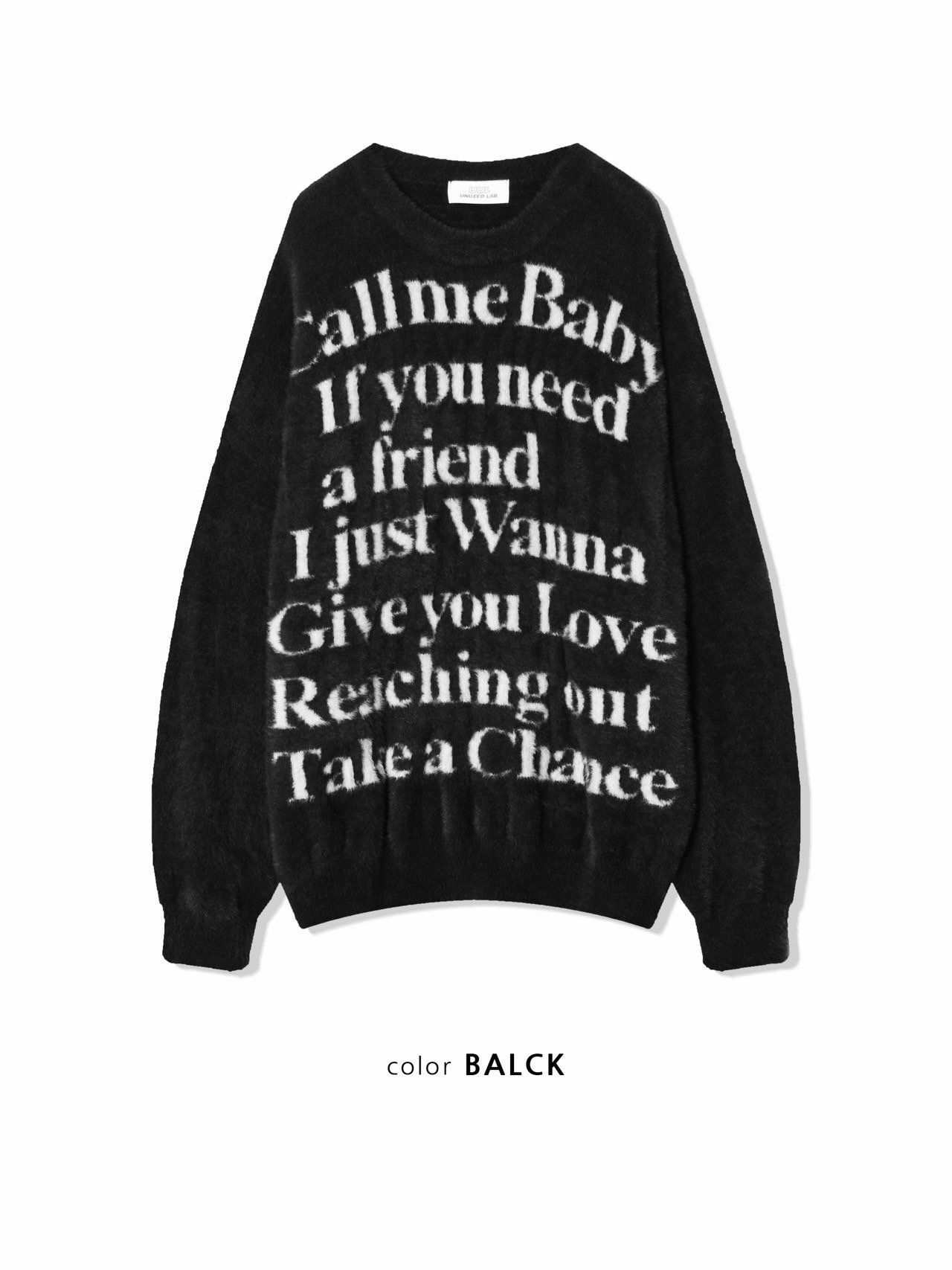 圓領英文字毛毛針織衫 UNUSED-032T