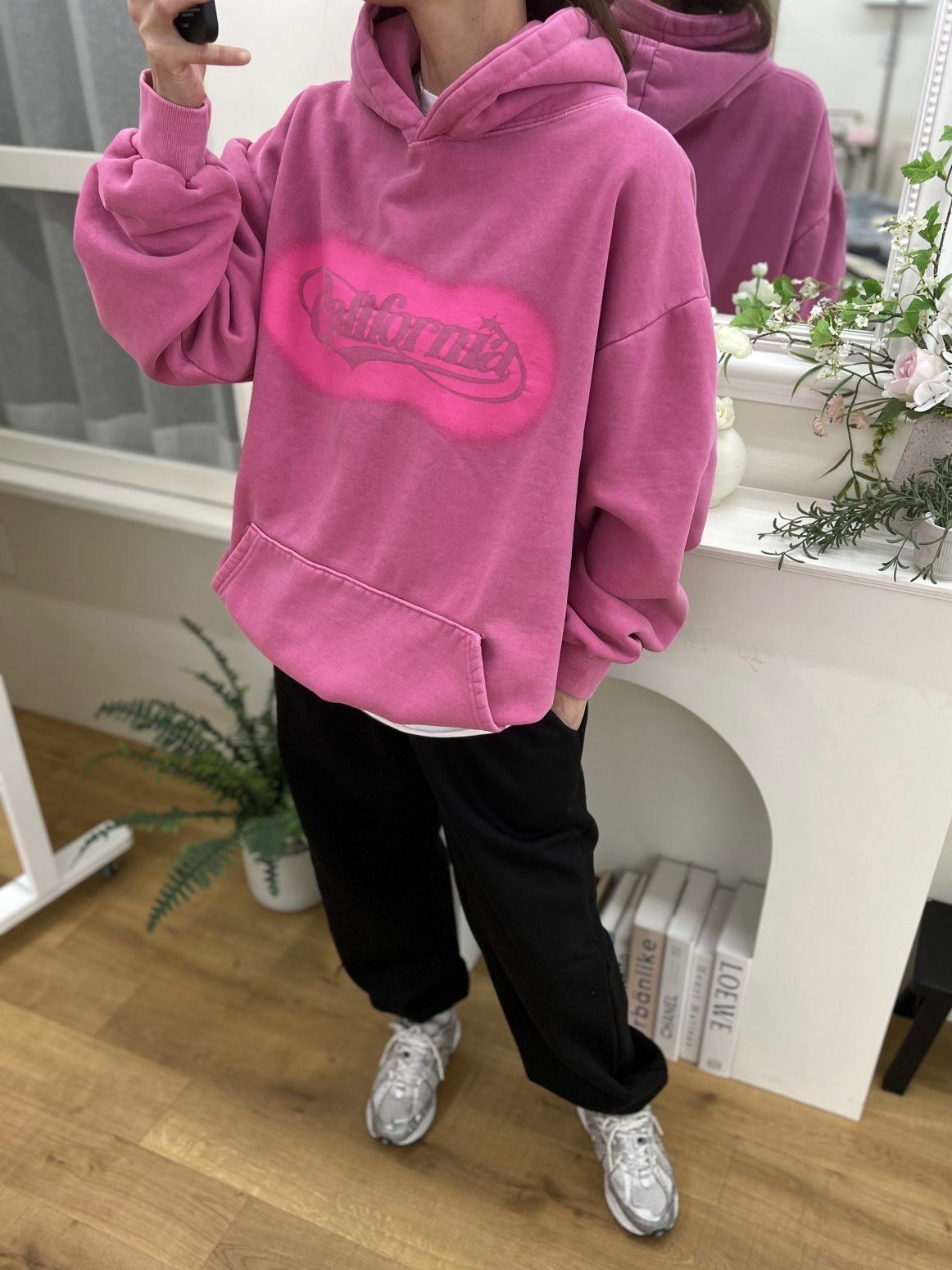 洗水英文字連帽衛衣(薄抓毛底) TAC-0062T