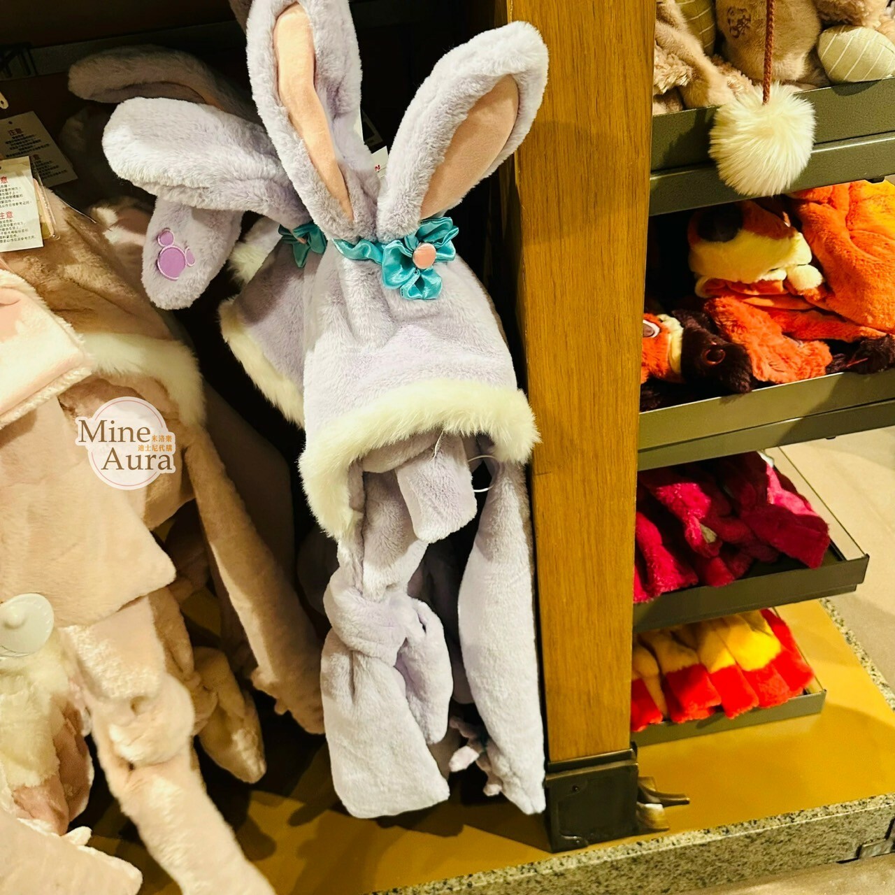 史黛拉露 星黛露 StellaLou 絨毛 立體耳朵 連帽 造型 圍巾 -上海迪士尼樂園