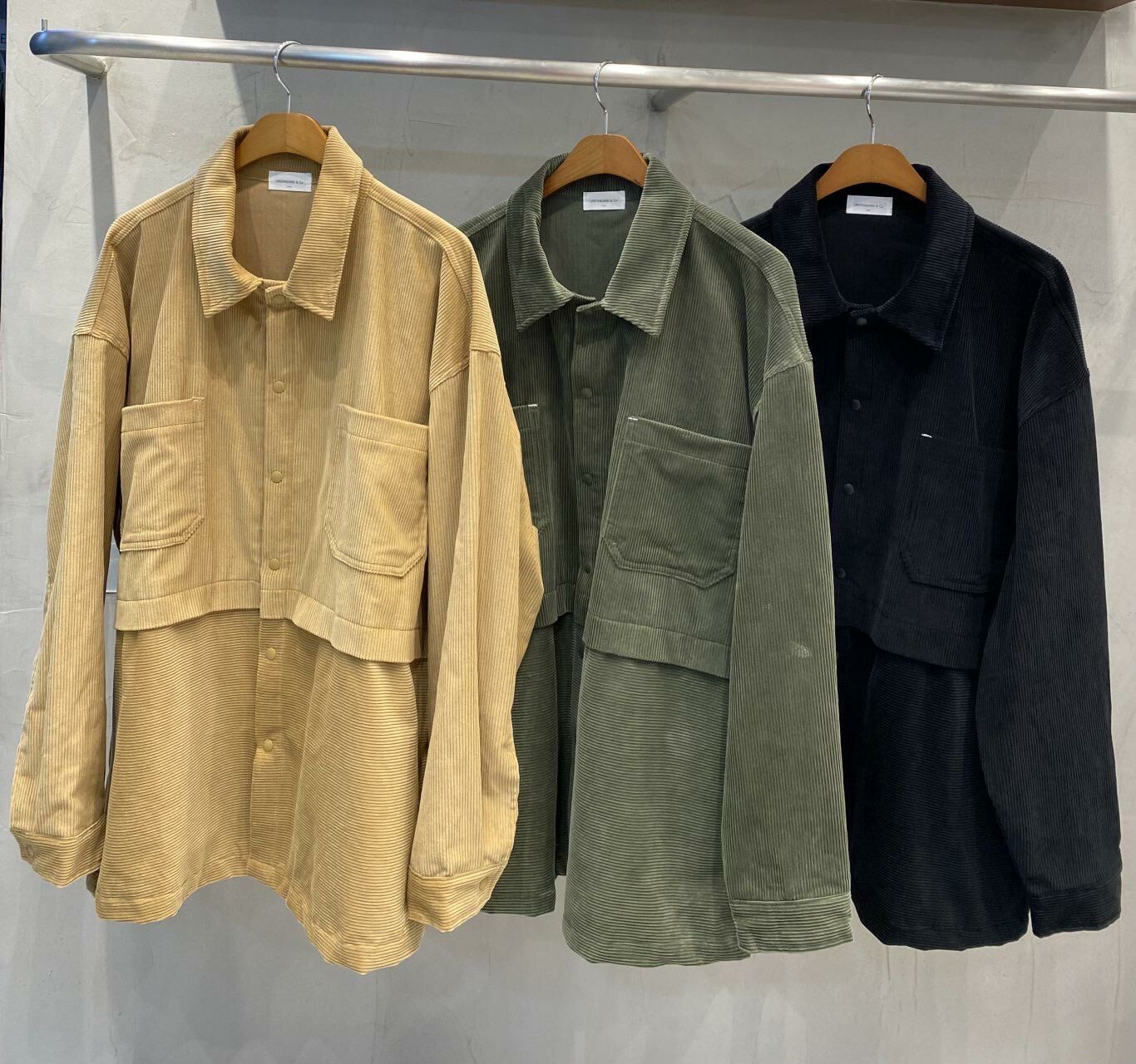 OverSize淨色燈心絨長袖恤衫 UNSTANDARD-099S