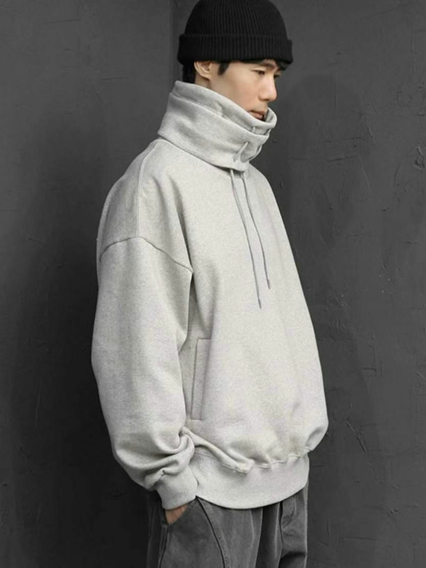 OverSize淨色高領衛衣(薄抓毛底) UNSTANDARD-101T