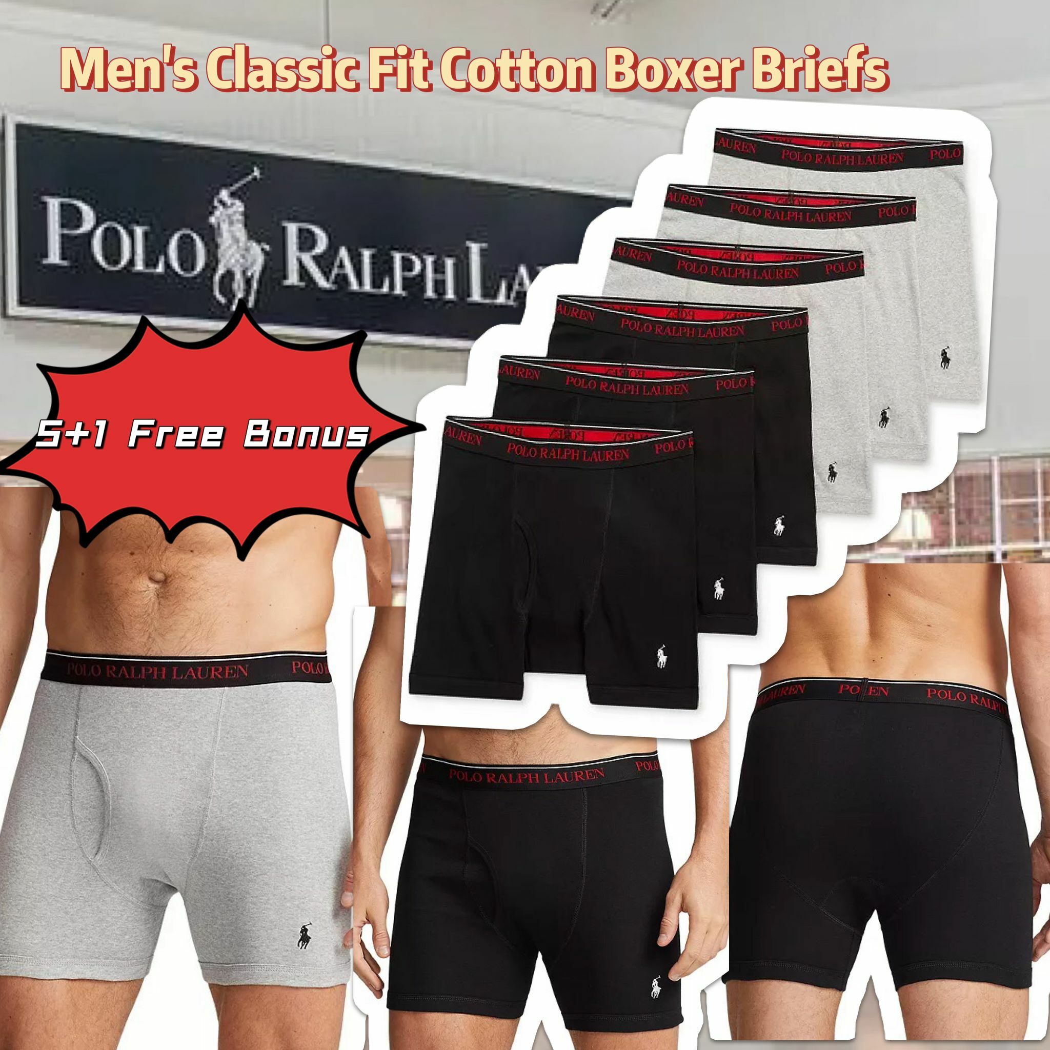 【預購】Polo Ralph Lauren G121913 男裝內褲 6 pack