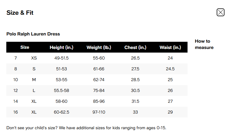 【預購】Polo Ralph Lauren G121914 大童連衣裙