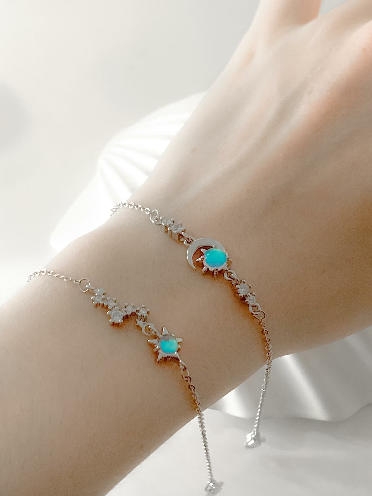 「星月皎潔」  閨蜜/情侶手鍊📿 免費刻字