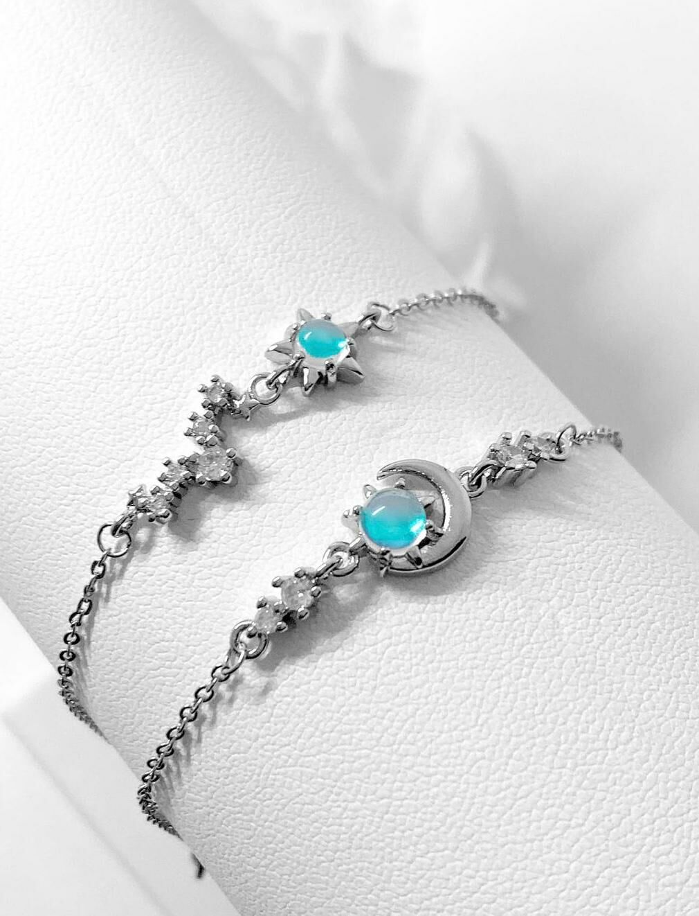 「星月皎潔」  閨蜜/情侶手鍊📿 免費刻字