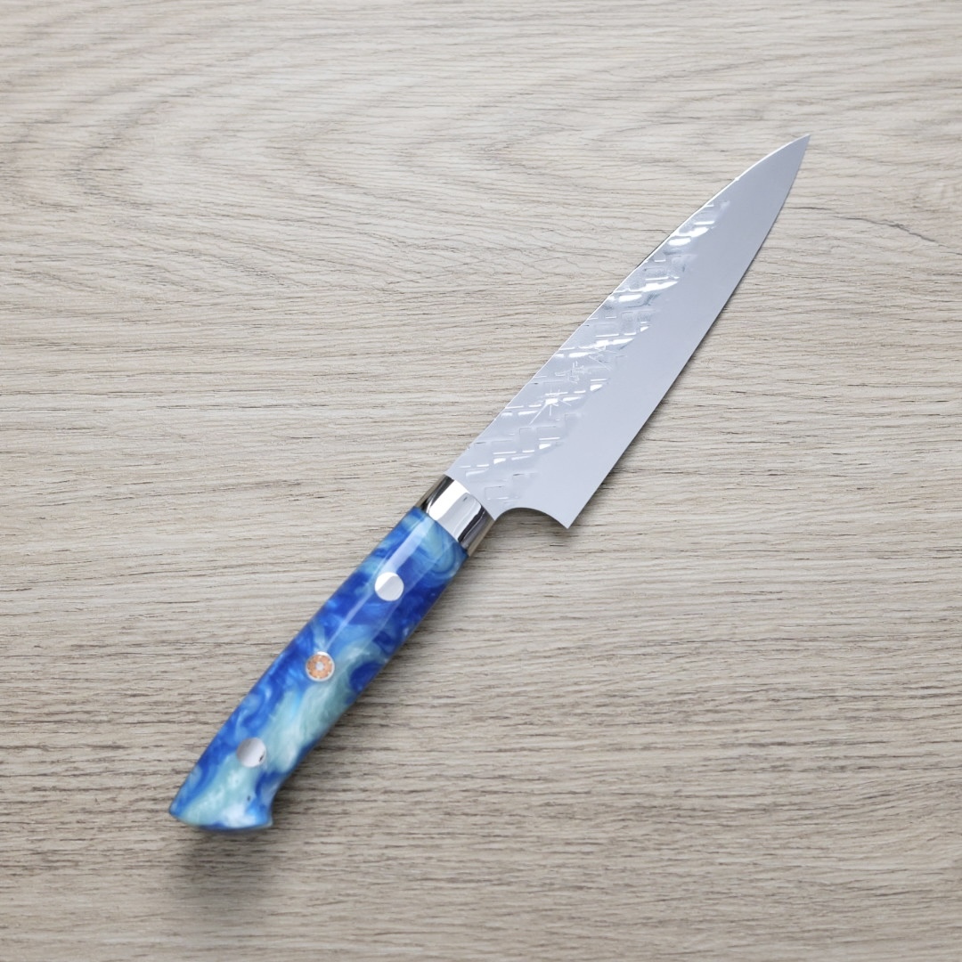 佐治武士 蔬果刀 90mm SG Strix鋼 鎚目 壓克力柄