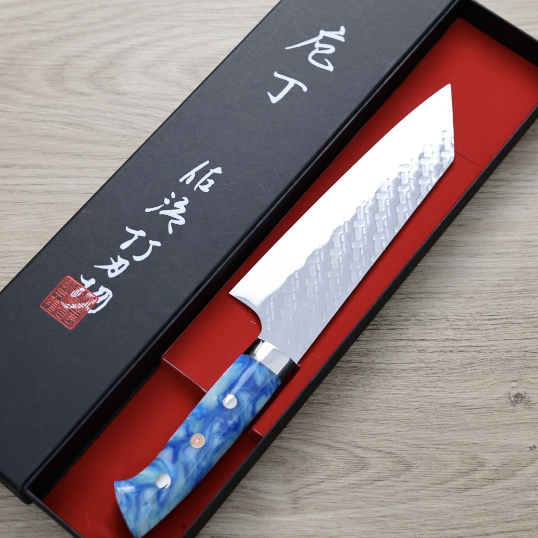 佐治武士 文化180mm SG Strix鋼 鎚目 壓克力柄