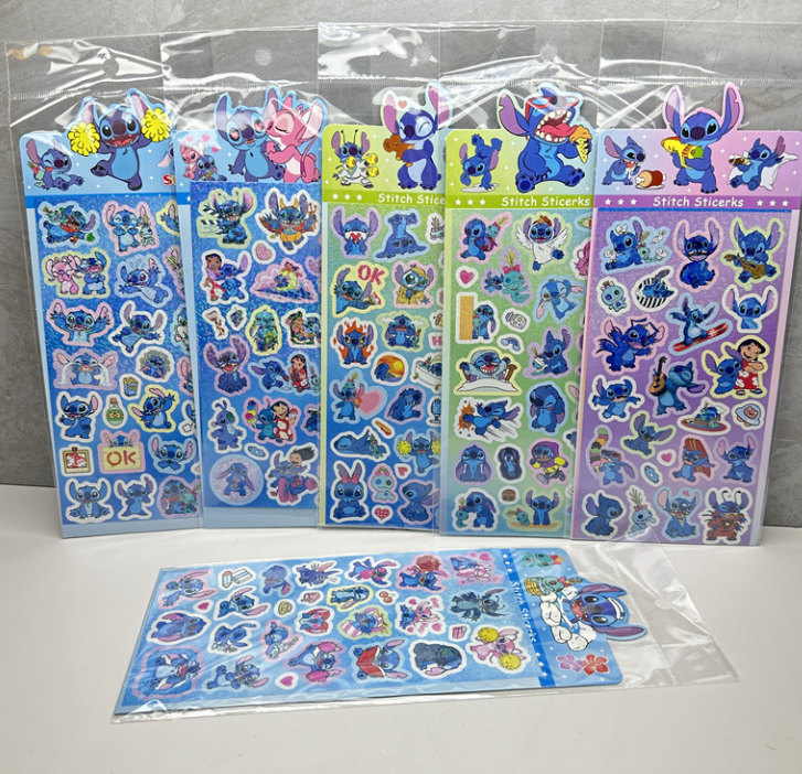 史迪奇镭射咕卡贴纸