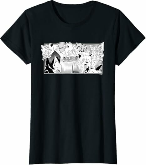 「官方代購」Hololive  【白上フブキ】『ヤマト神想怪異譚』漫画コマTシャツ（本人セレクト / 日本語/英語）黒 T-Shirt