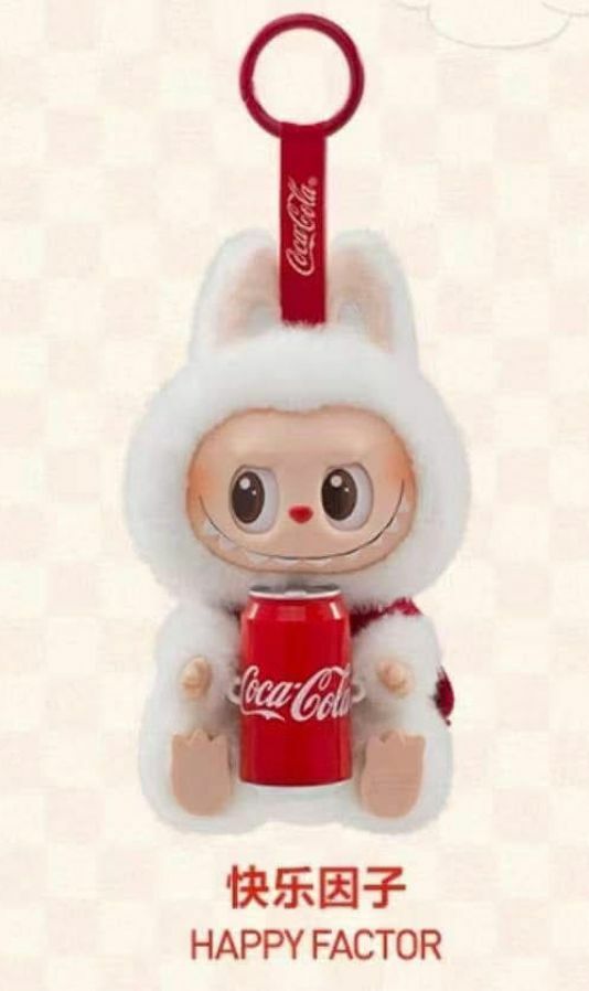 キーホルダー・キーリング Pop Mart Labubu Coca Cola Series Happy Factor Keyring Pop Mart x THE MONSTERS: Coca-Cola Series Plush Keyring