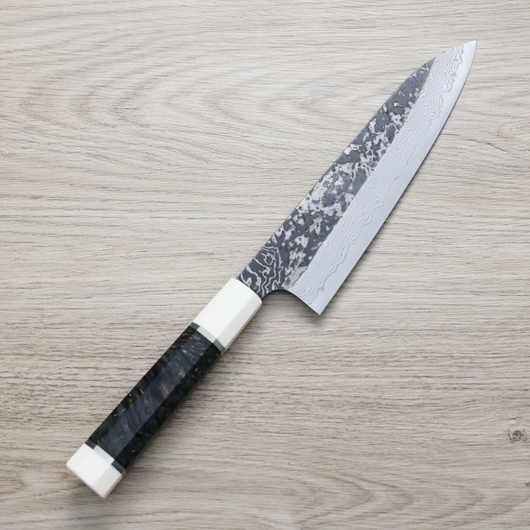 初心x二唐 牛刀 210mm SLD鋼 黑打大馬士革