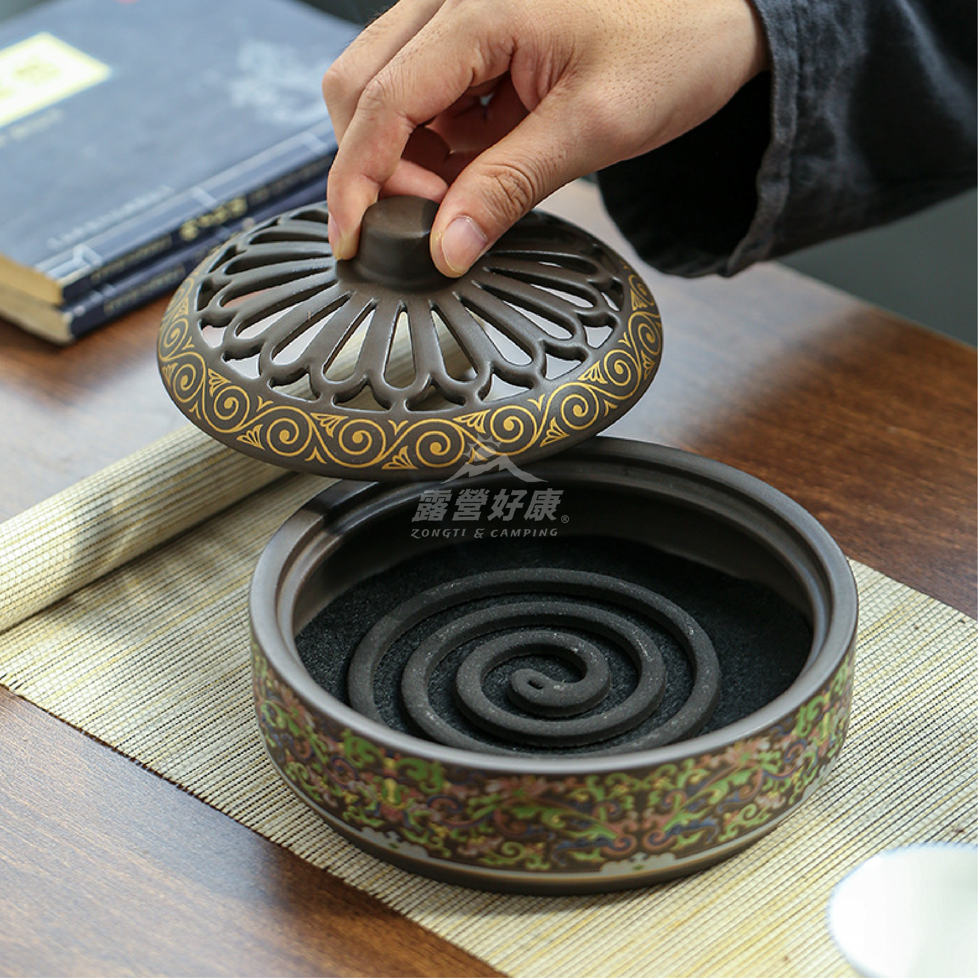 【ZONGTI】 陶瓷琺瑯彩薰香爐｜蚊香盒 蚊香盤 AF31