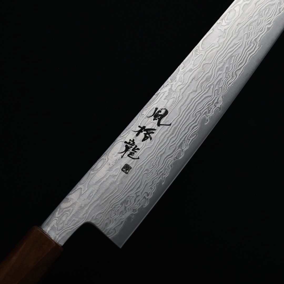 龍泉刃物風格龍筋引270mm ATS314鋼63層大馬士革