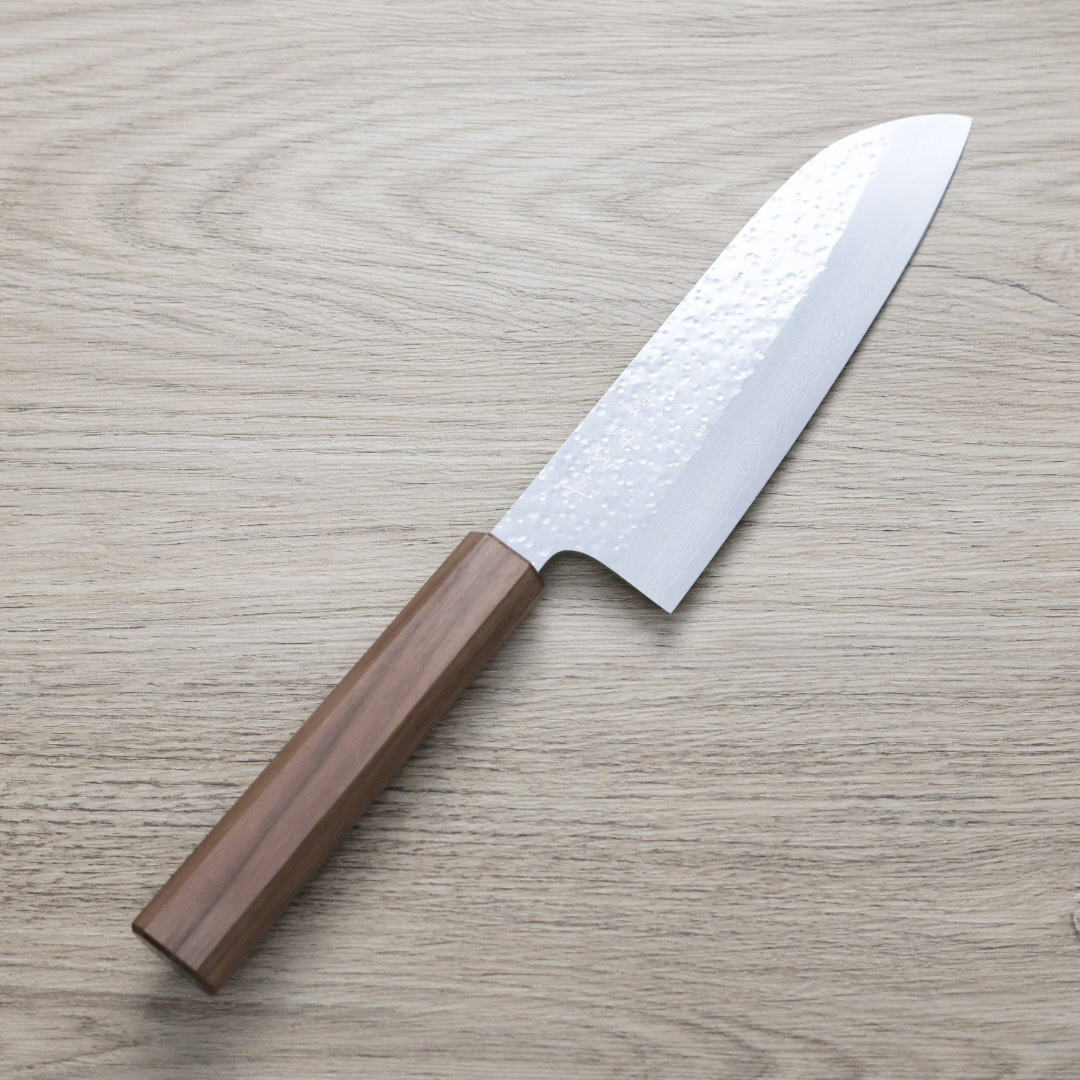 黑崎真 三德刀 165mm VG7鋼 鎚目大馬士革