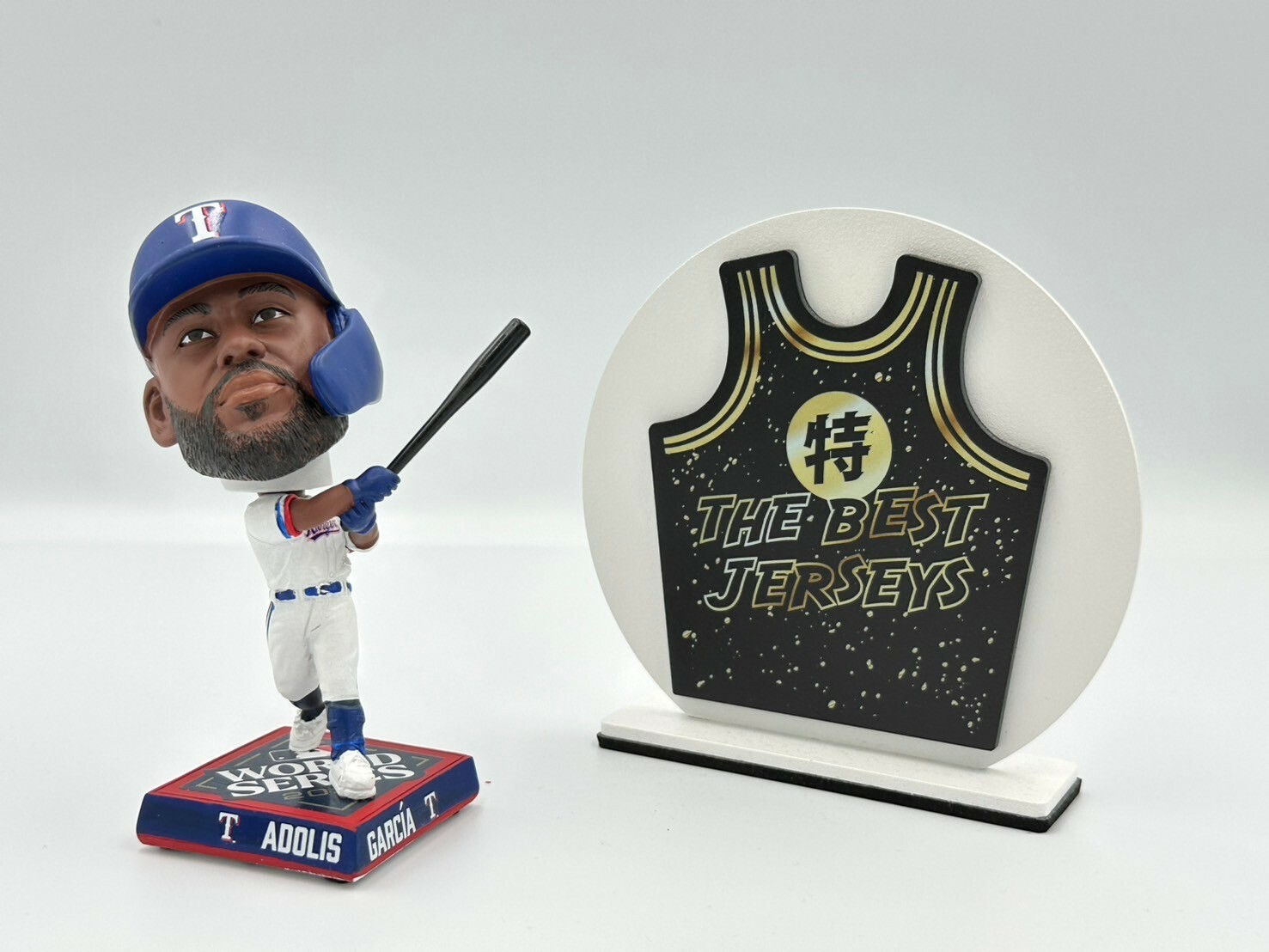MLB公仔 Adolis García Texas Rangers 德州遊騎兵 冠軍白 迷你版 公仔 Foco Bobblehead 搖頭娃娃 全新含盒裝