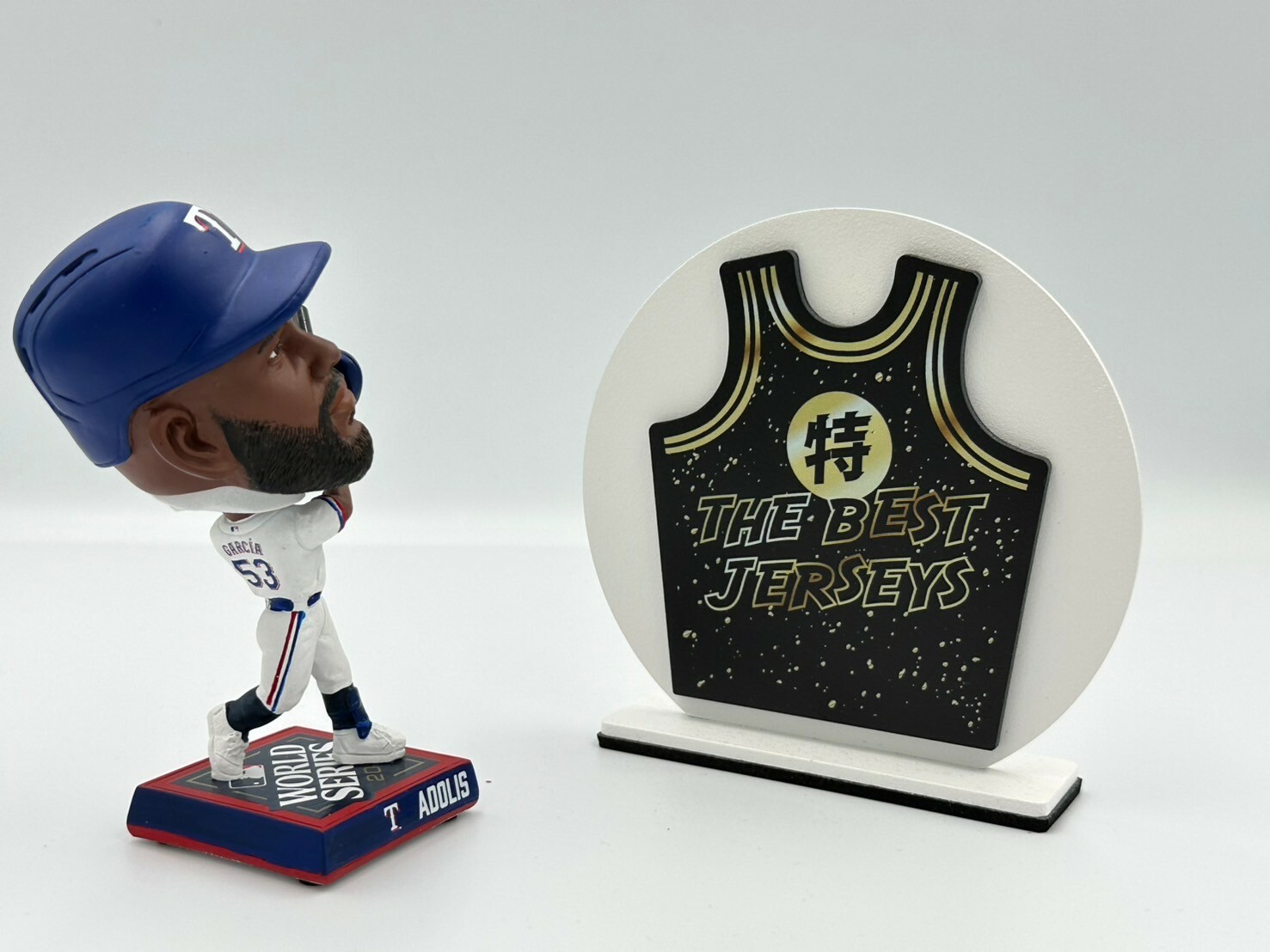 MLB公仔 Adolis García Texas Rangers 德州遊騎兵 冠軍白 迷你版 公仔 Foco Bobblehead 搖頭娃娃 全新含盒裝