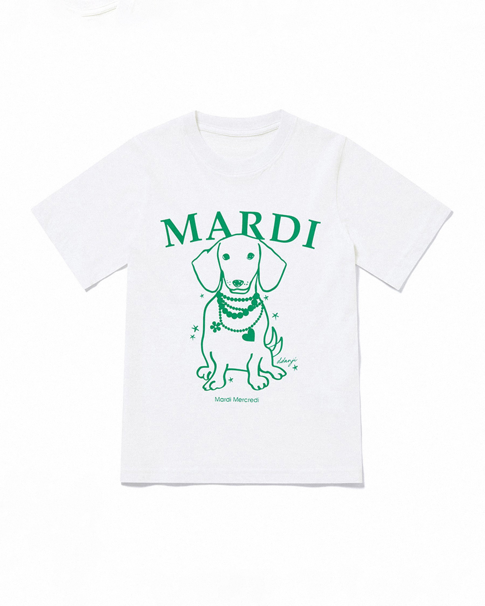 MardiMercredi 犬イラスト Tシャツ ショートパンツ セット MARDI Mercredi 犬イラスト Tシャツとショートパンツセット