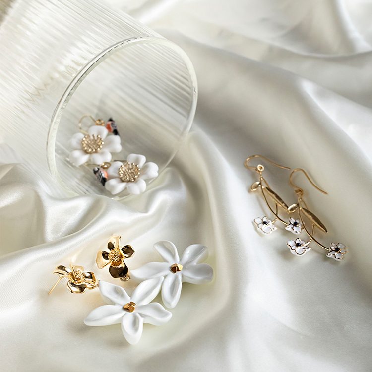 法國 Nach Bijoux 高端陶瓷手工珠寶設計師＊白金綻放耳飾系列