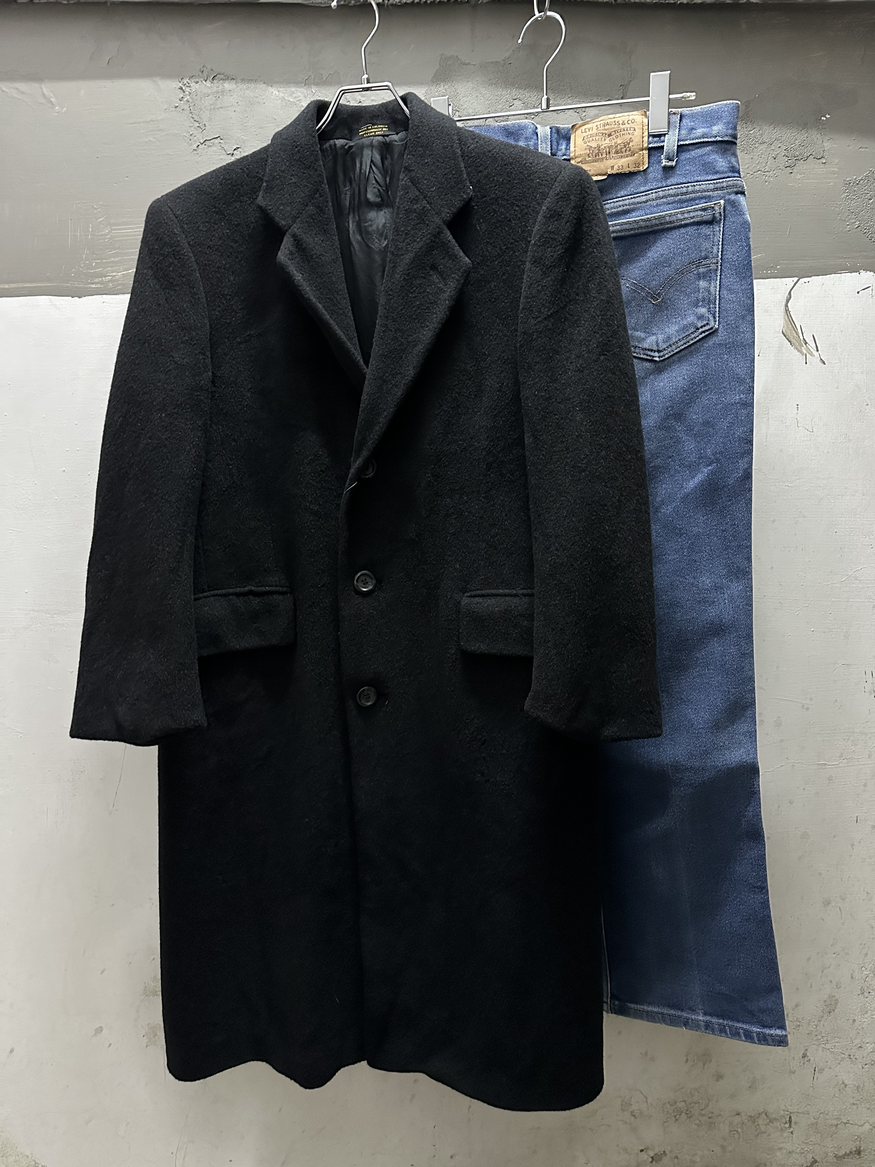 90-00s Cashmere Blend Chester Coat Woven in Italy Made in Colombia