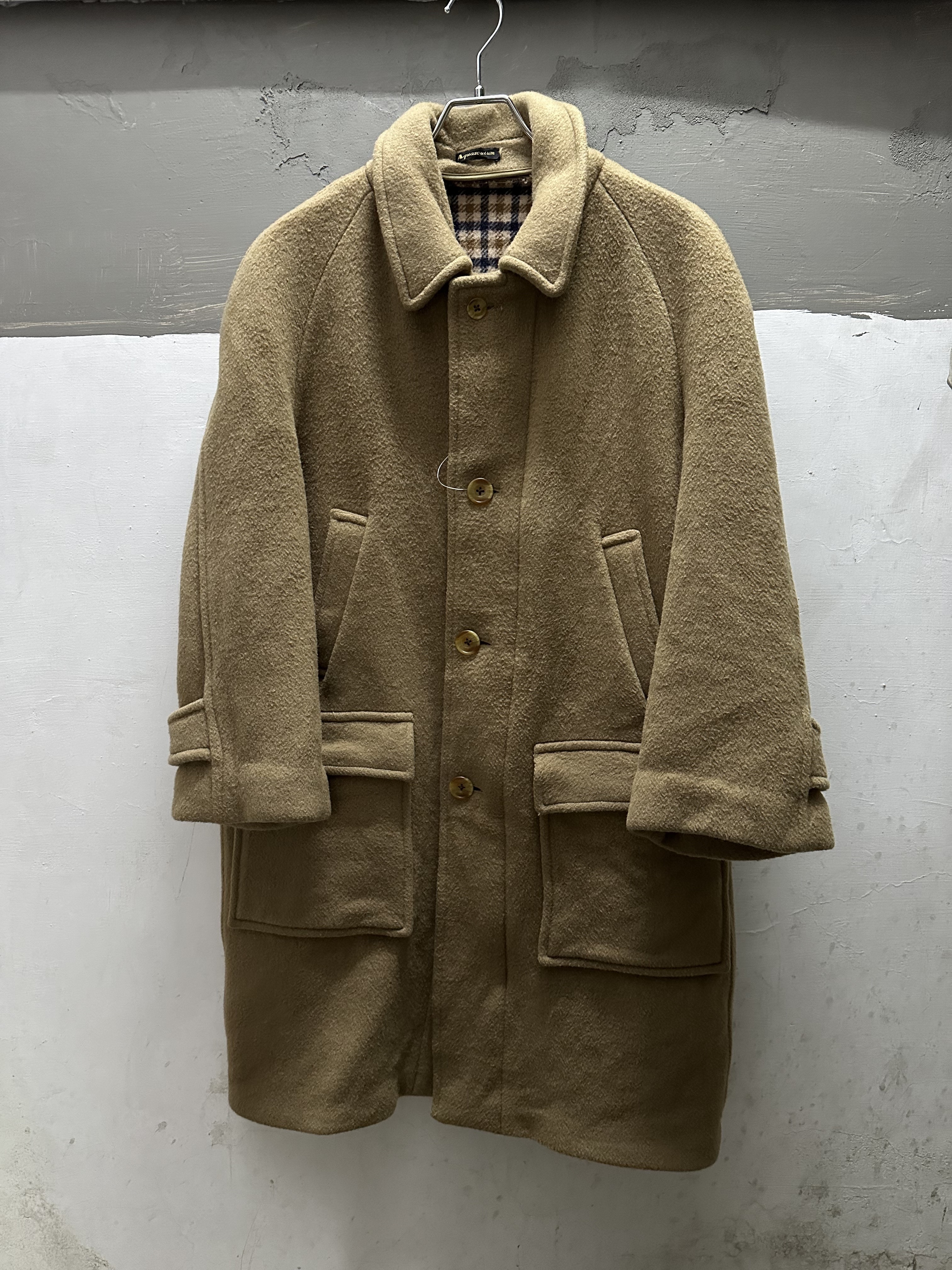 70-80s Aquascutum Wool Coat Made in England