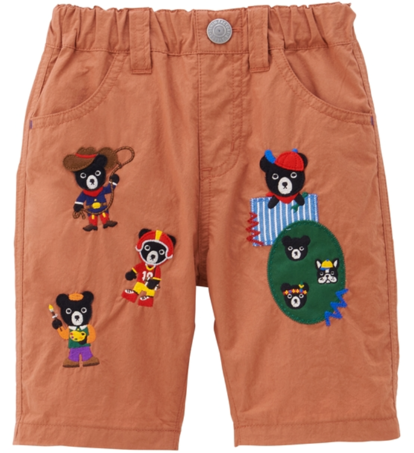 Double B 黑熊格子7分褲