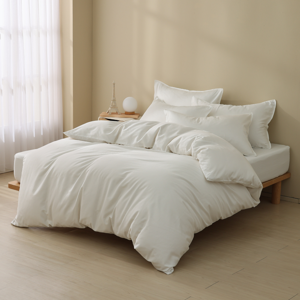 300織精梳純棉｜100%純棉｜絨雪白｜單品&床包被套組