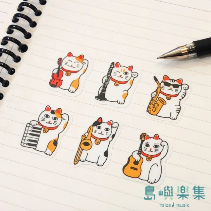 【音樂招財貓】圖鑑貼紙