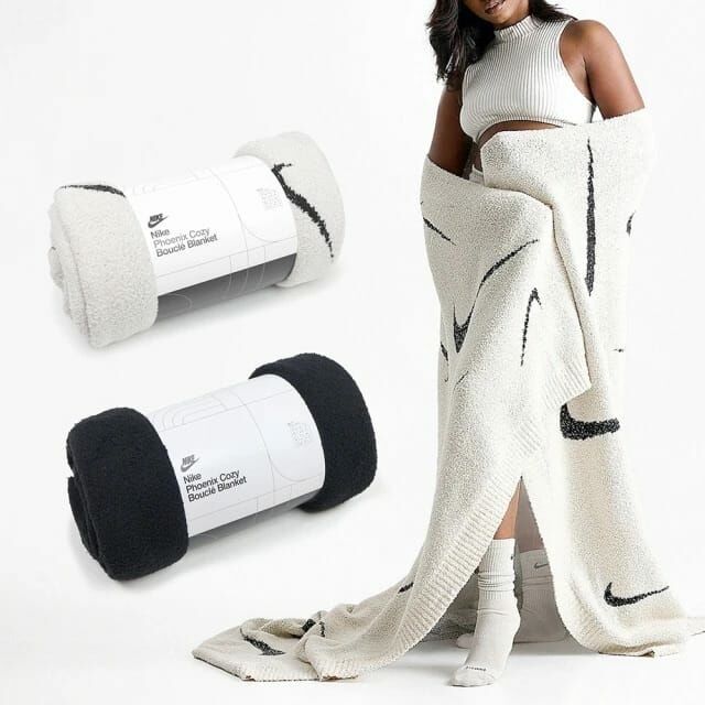 #現貨 NIKE 針織毛毯 HQ6917-001 黑 118 米白
