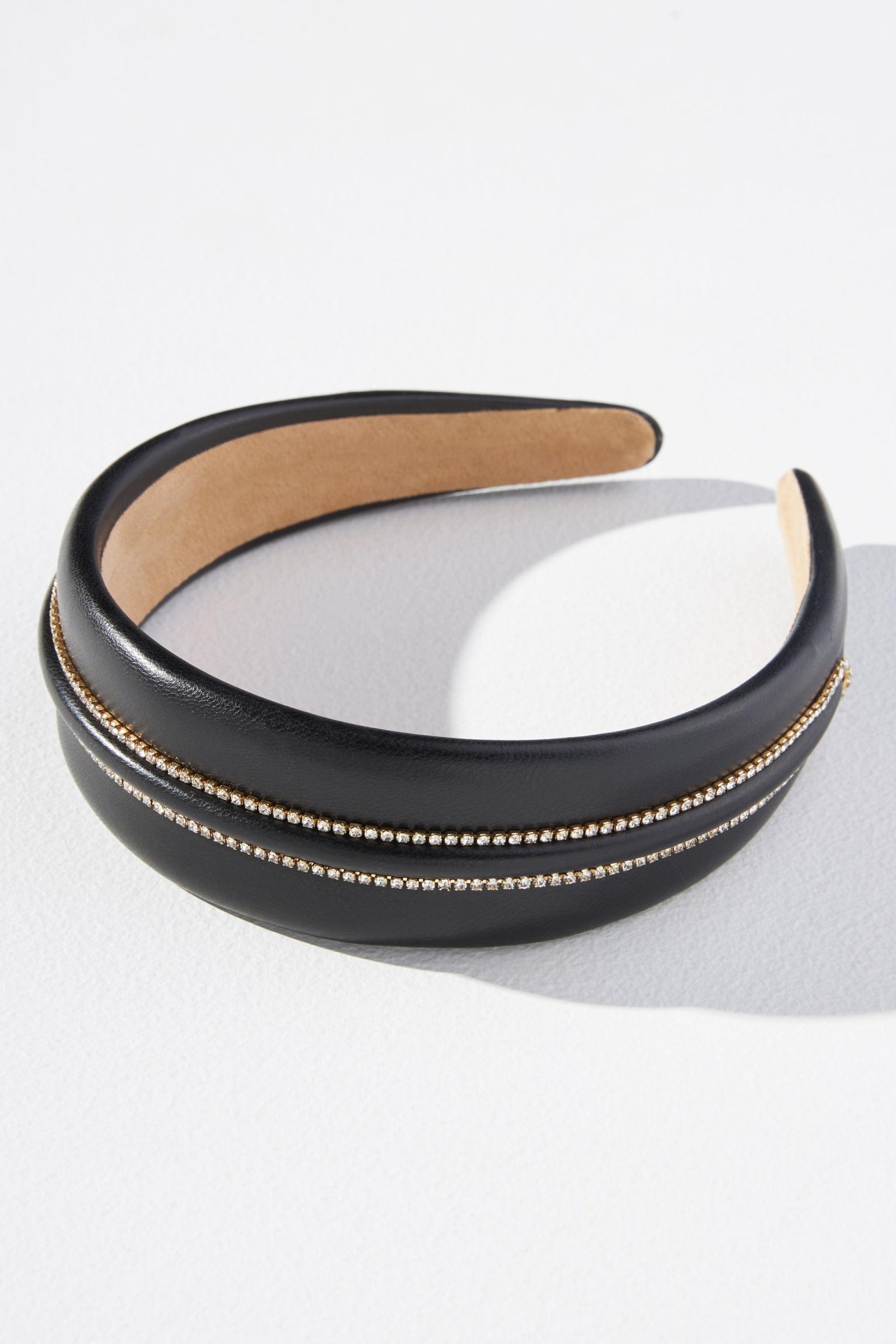 Brooklyn Dream橄欖綠色 Vegan皮革细水鑽髮圈