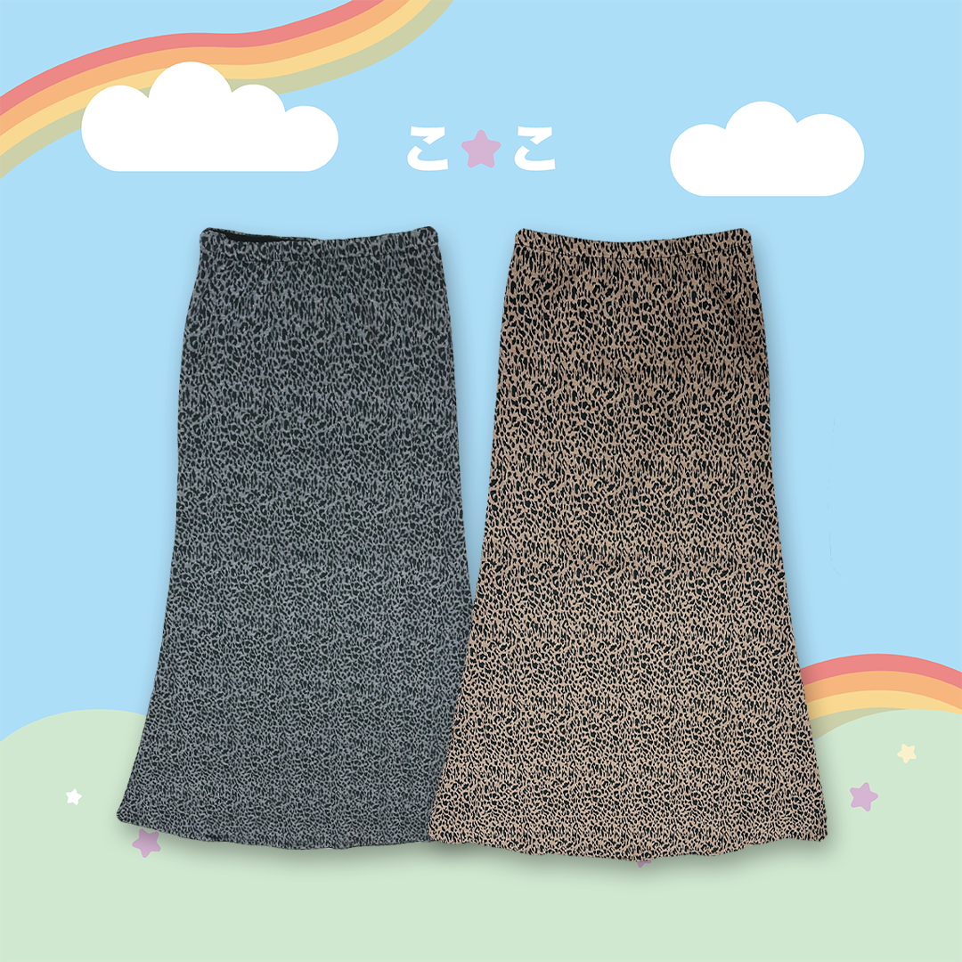 こ♡こ 豹紋厚長裙