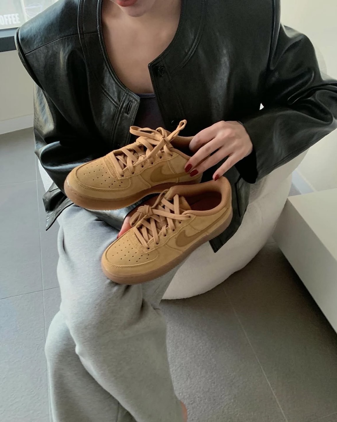 Nike Air Force 1 Low AF1 GS  小麥色 焦糖底 大童