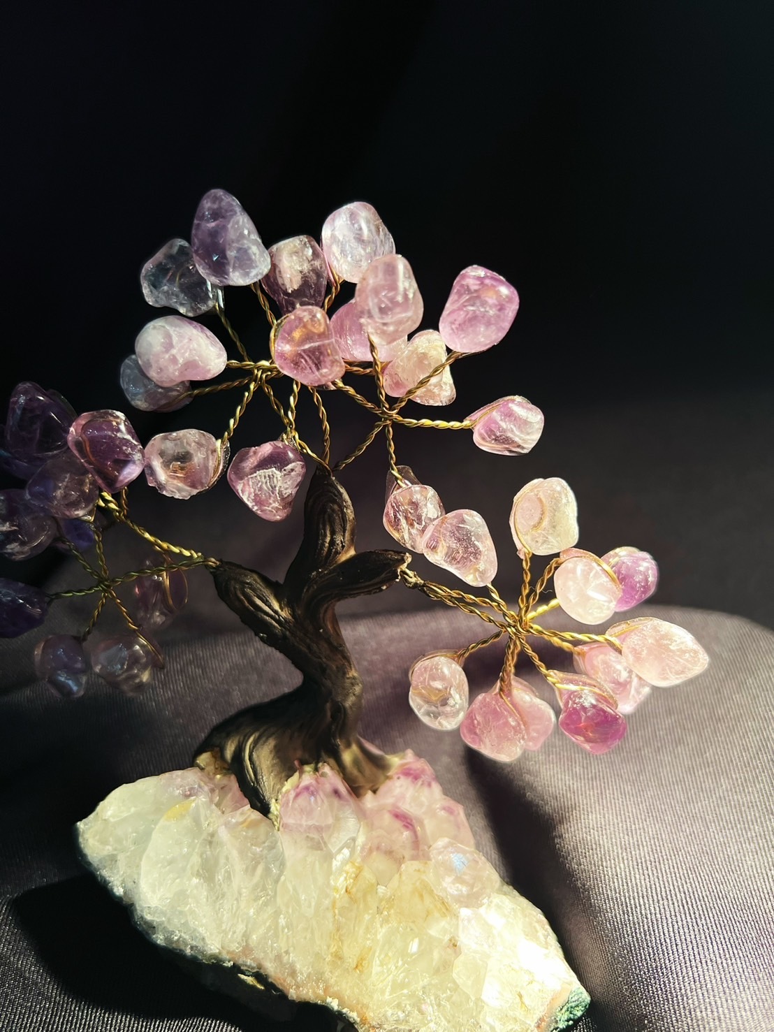 招財貴人能量/原礦水晶花樹