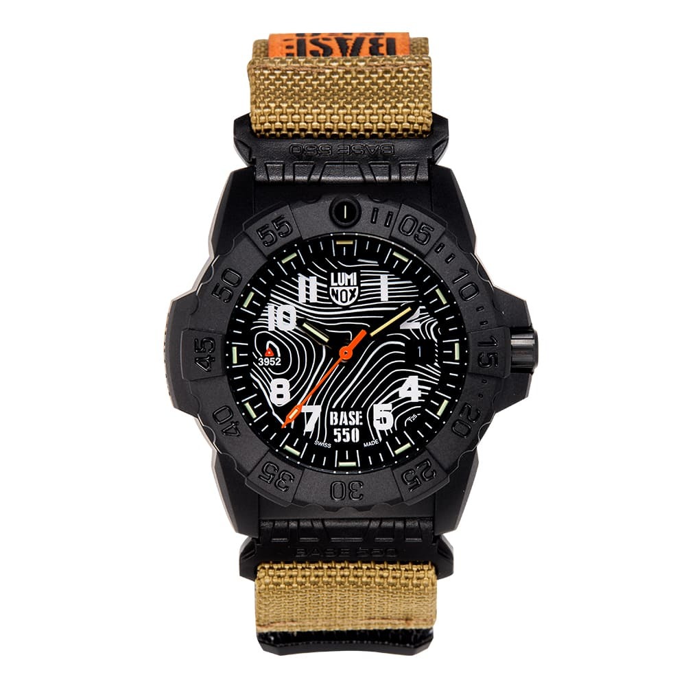 萬年鐘錶 - LUMINOX 雷明時  3952M玉山主峰等高線夜光面盤 BASE550聯名限量紀念錶/雙錶帶禮盒組 1LM-3501BASE 錶徑45MM