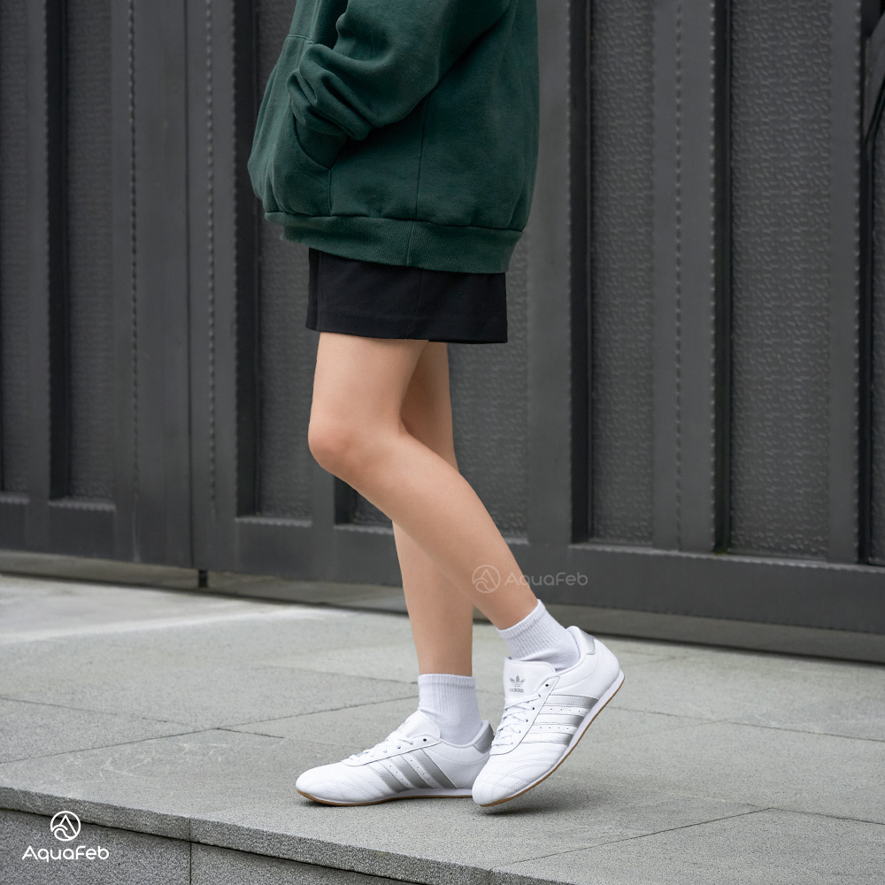 Adidas Taekwondo Lace 女鞋 白銀色 跆拳道鞋 運動 復古 膠底 訓練 休閒鞋 JS1192