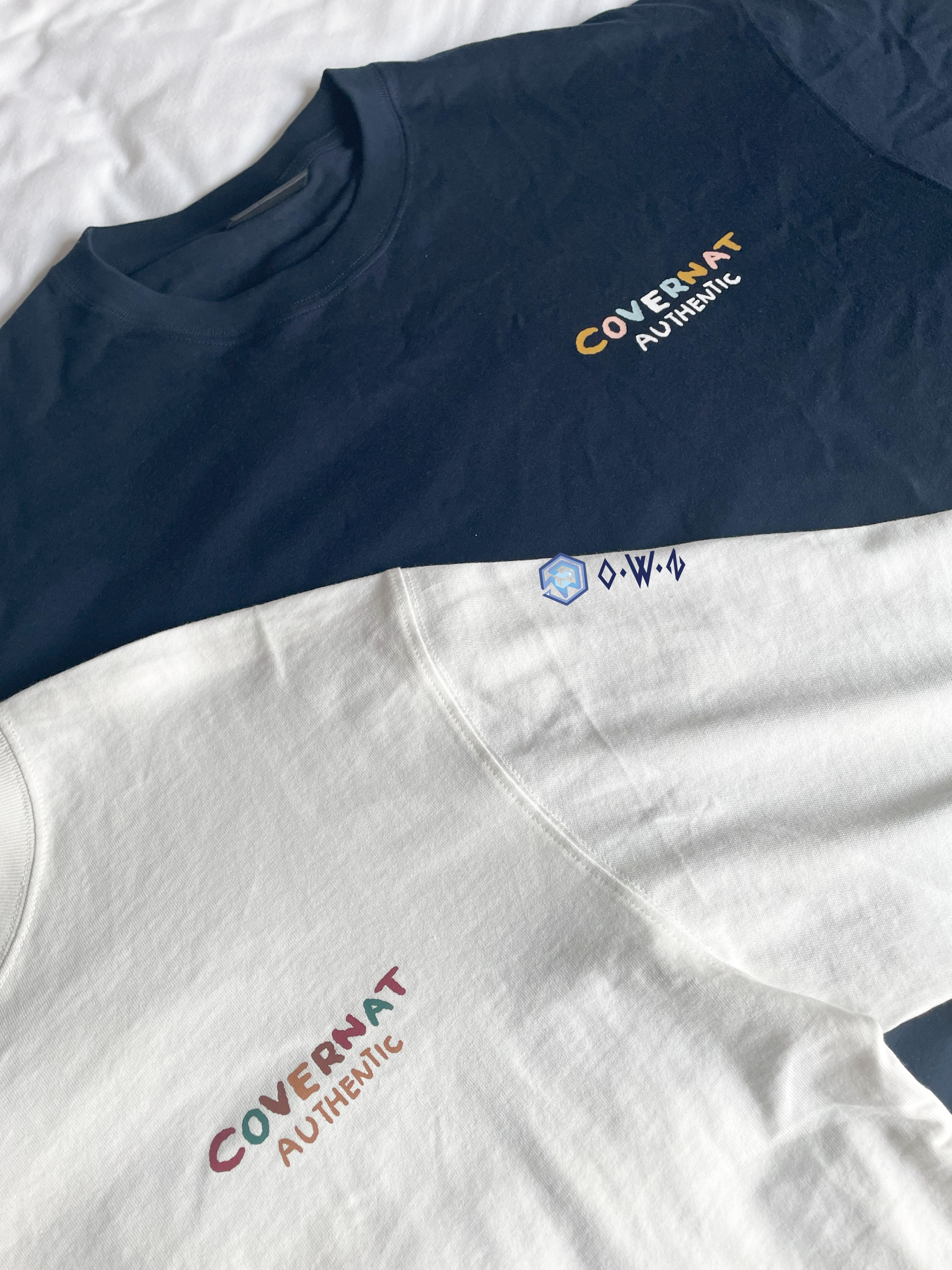 【OWN】Covernat 長袖 衛衣 新款 塗鴉風格 薄款 不分男女 深藍 白色 CO2403LT02 CO2403LT02NA CO2403LT02WH