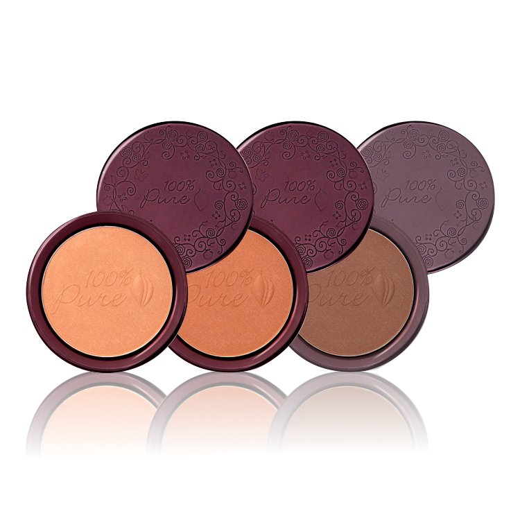 美國100%Pure可可珠光修容餅 I 水果色素