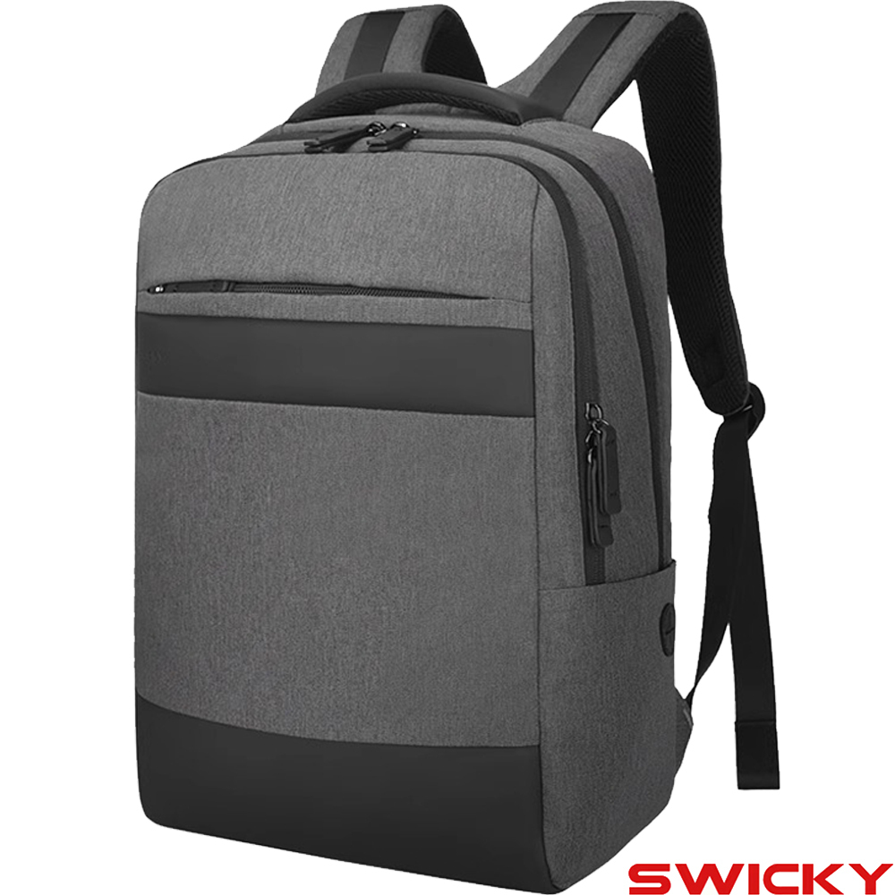 【SWICKY】立體輕量多功能電腦後背包(灰)