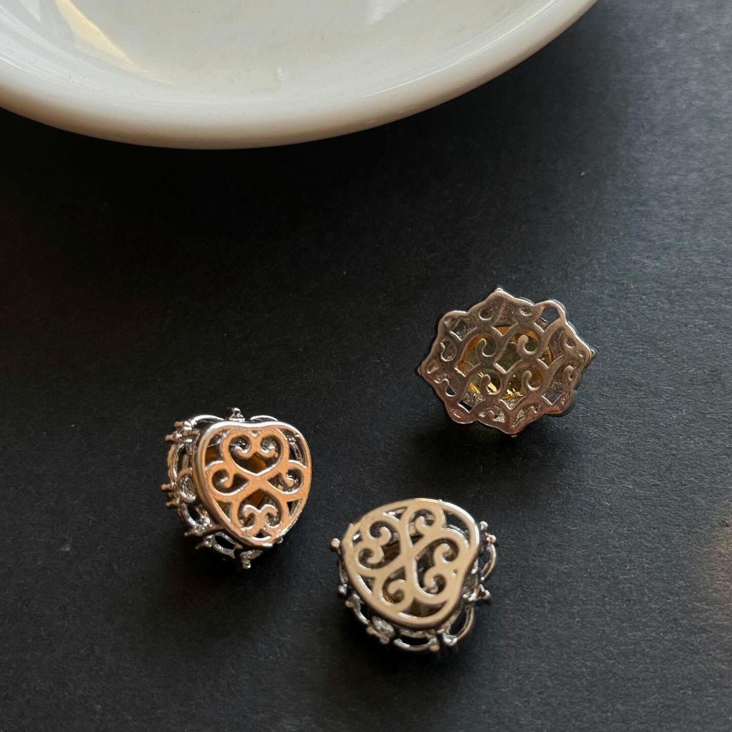 [原石] 黃水晶 通孔配件