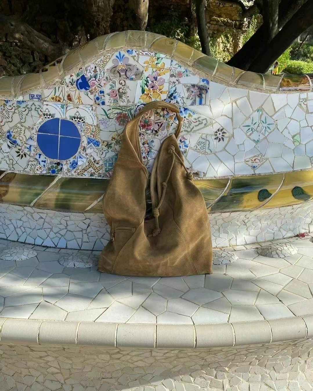 韓國代購 ArchivepkeKnotted layer bag(Suede caramel) 牛皮袋