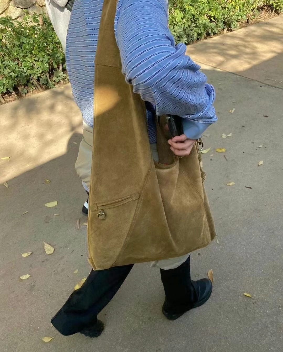 韓國代購 ArchivepkeKnotted layer bag(Suede caramel) 牛皮袋