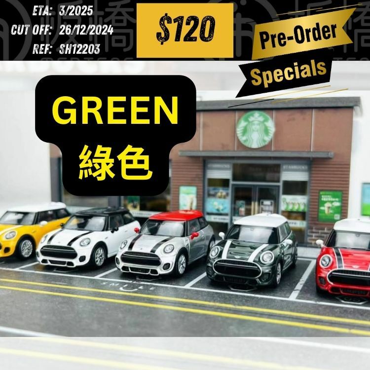 PO-$120 * STANCE HUNTERS * 1:64 MINI COOPER F56 JCW GREEN [OD20/12]