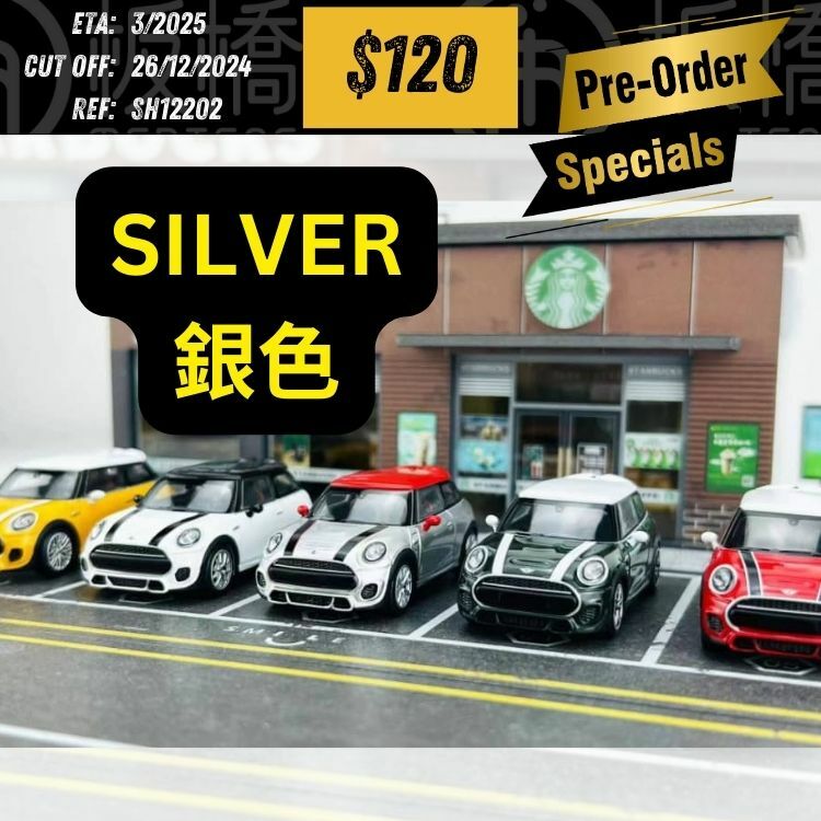PO-$120 * STANCE HUNTERS * 1:64 MINI COOPER F56 JCW SILVER [OD20/12]