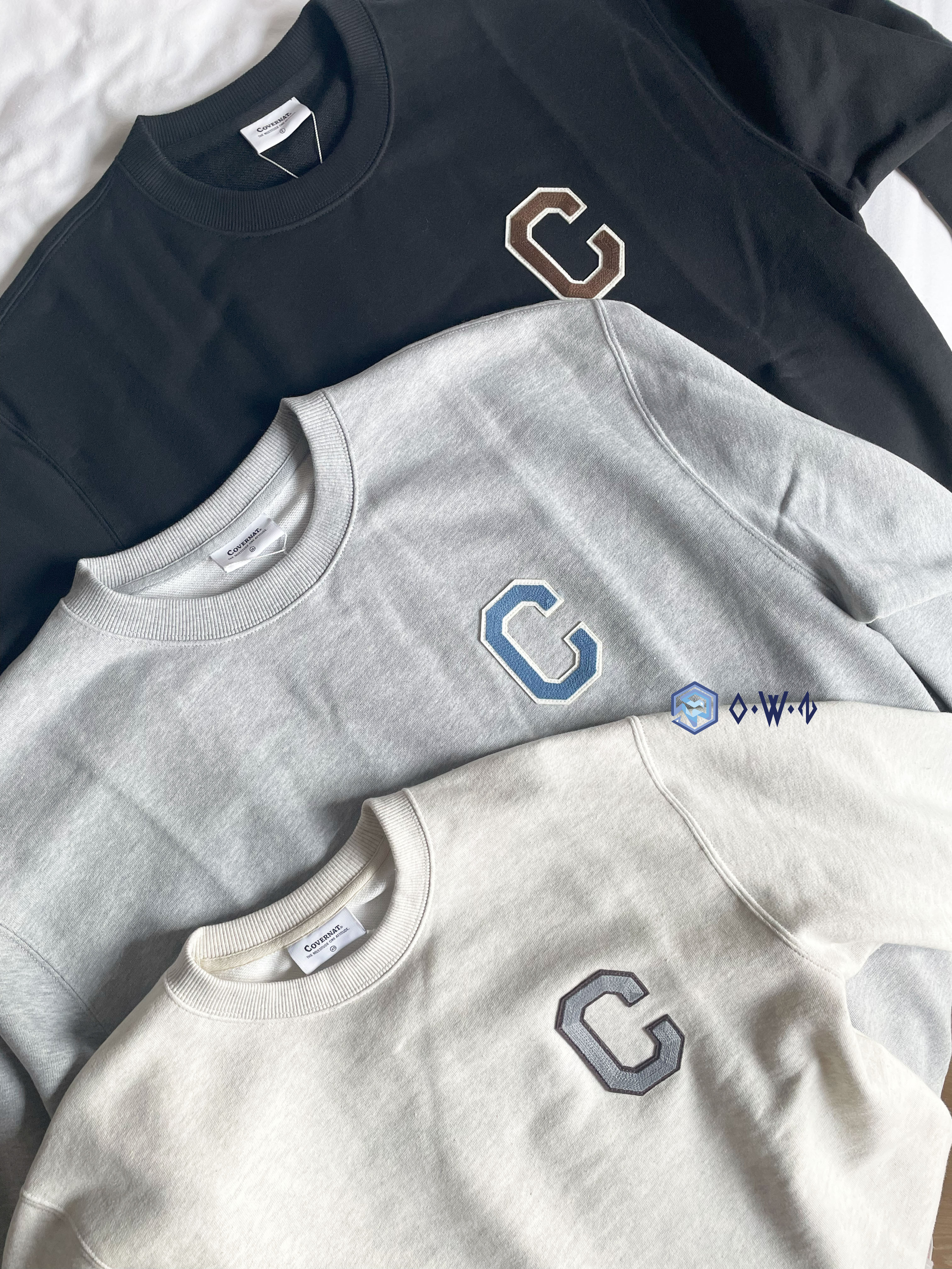 【OWN】Covernat 長袖 衛衣 新款 大C 厚磅 不分男女 黑色 灰色 燕麥色 CO2403CR01MG CO2403CR01BK CO2403CR01OT