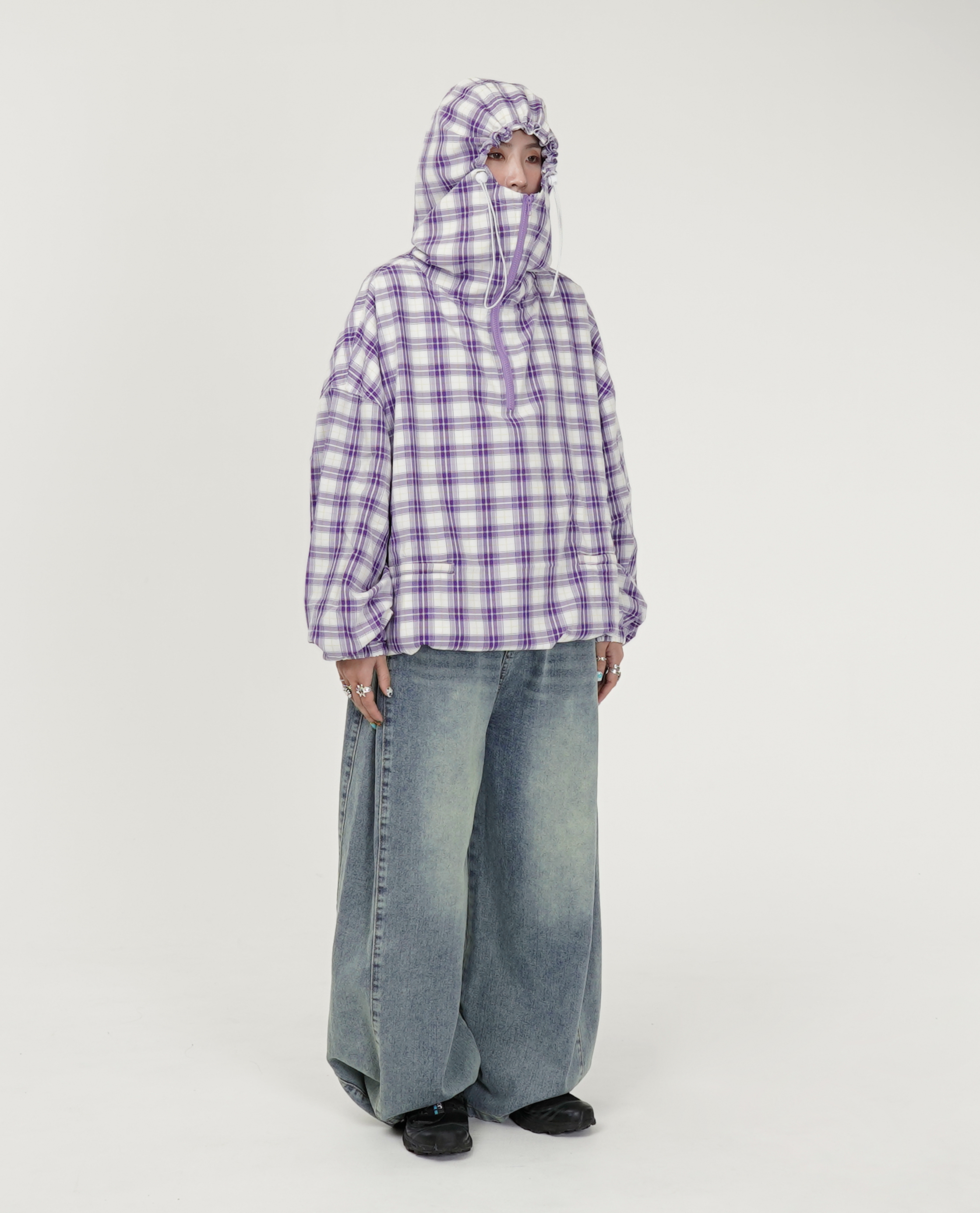 O.POism x Kutinawa Plaid Pullover Hoodies