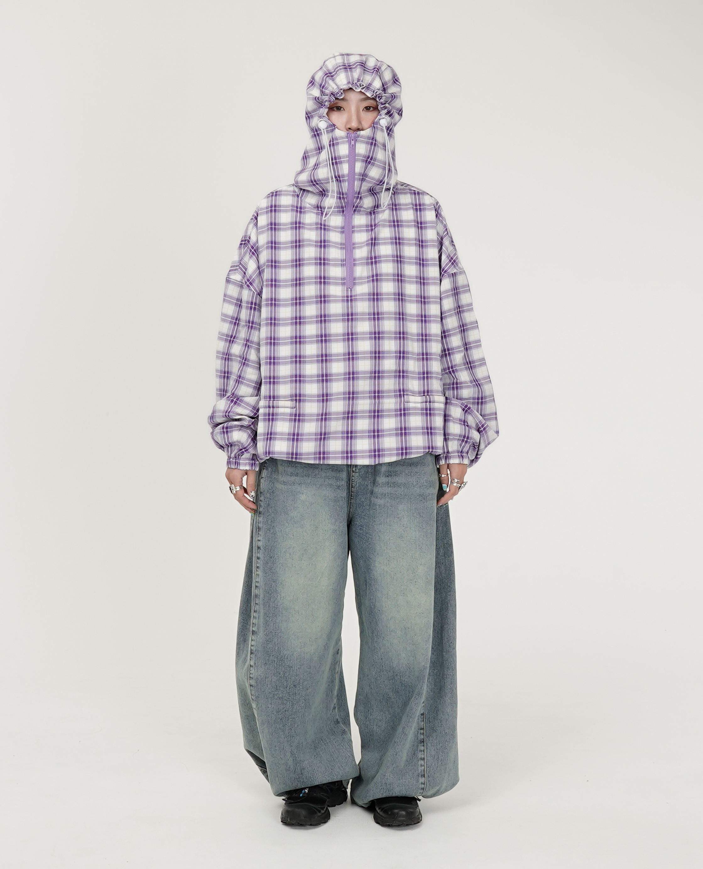 O.POism x Kutinawa Plaid Pullover Hoodies