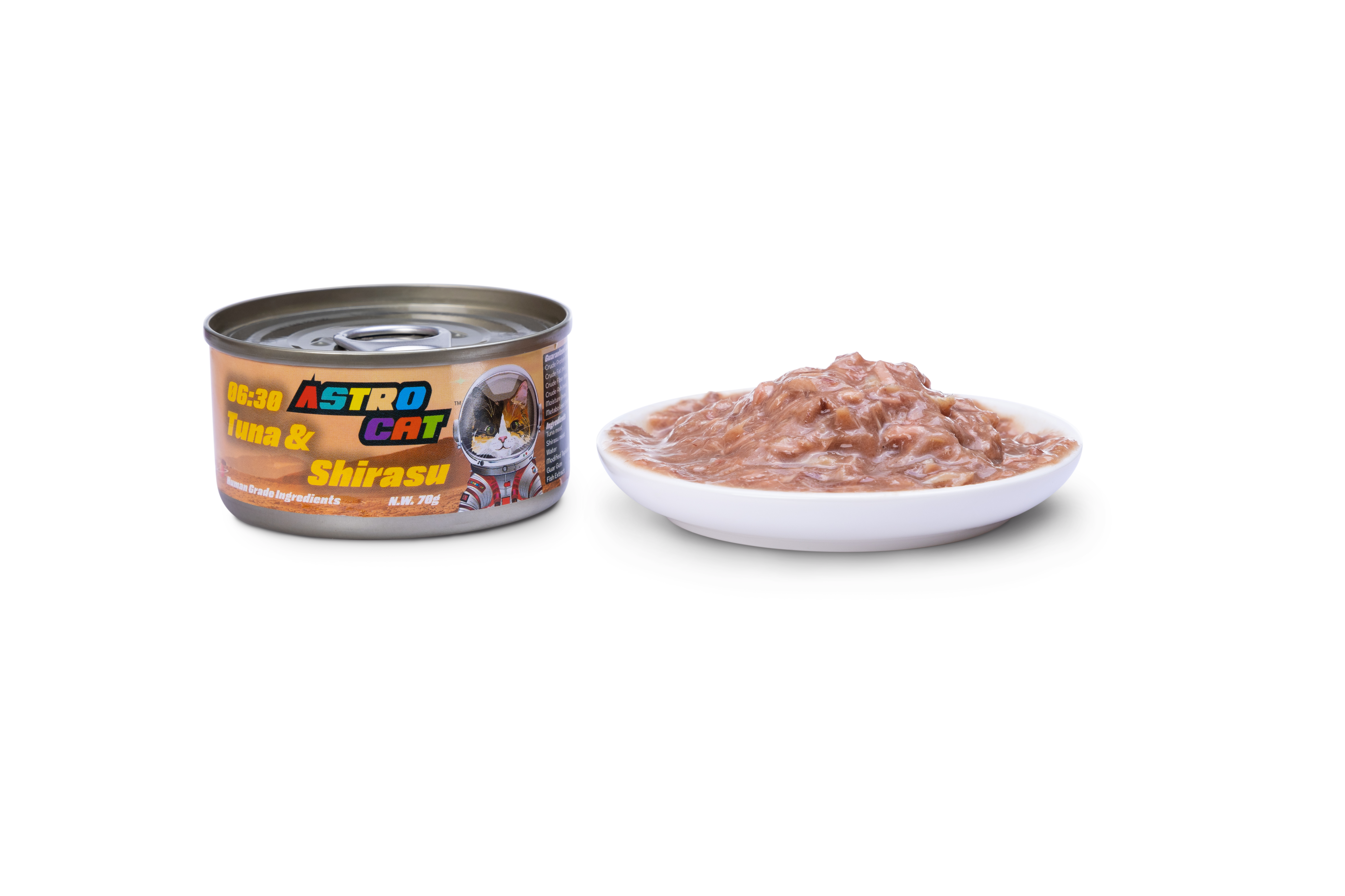 Astro Cat 無穀物肉絲貓罐 | 白飯魚吞拿魚 | 70g