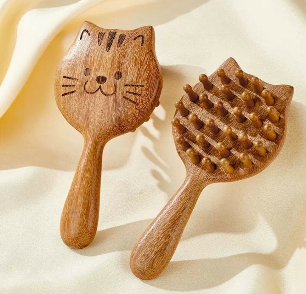 可愛貓頭皮經絡按摩梳