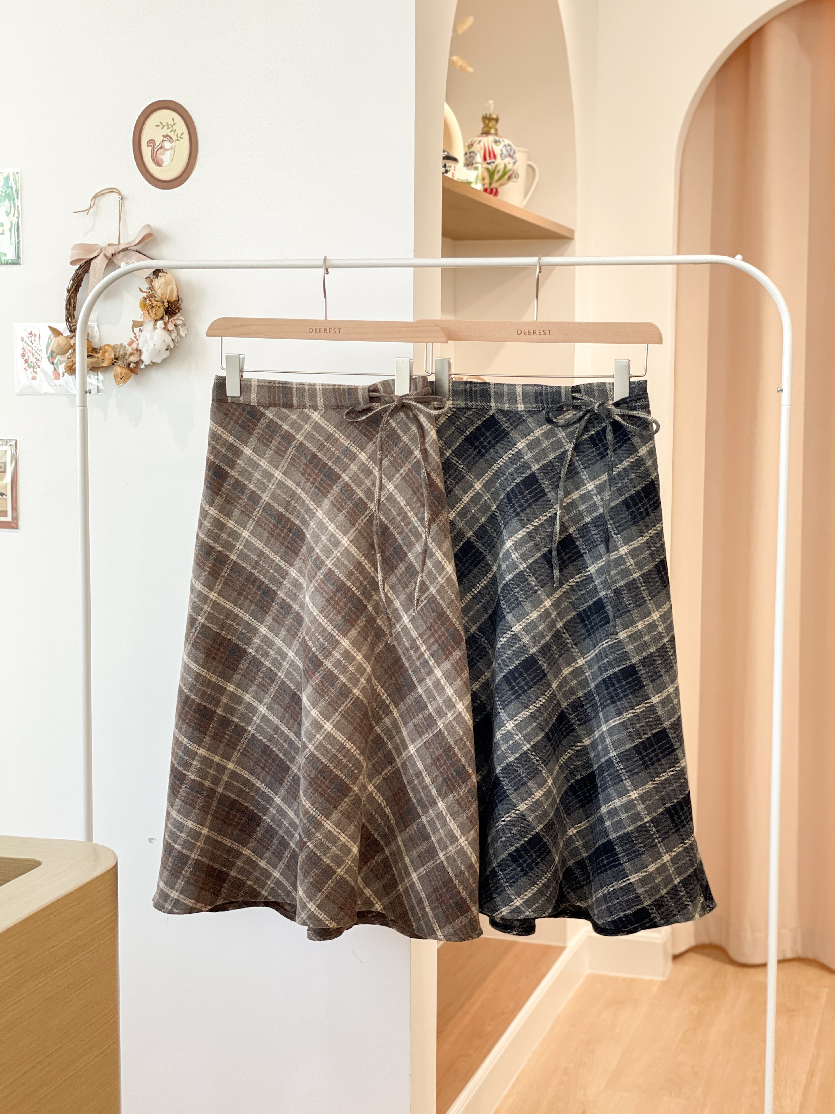 SK520 Plaid Charming Long Skirt