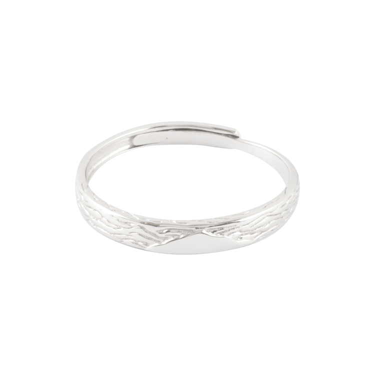 純銀對戒，情侶戒指 冰川波紋紋理；純粹與流動的自然之美（3961男款）