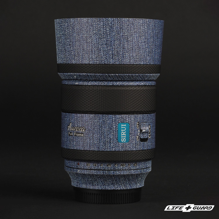 LIFE+GUARD 鏡頭貼膜安裝示意，適用 SIRUI Aurora 85mm F1.4